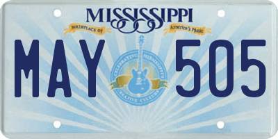 MS license plate MAY505
