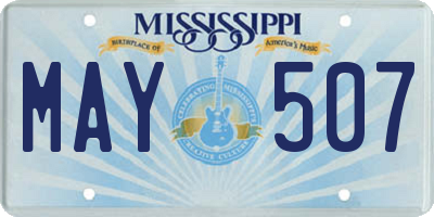 MS license plate MAY507