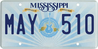 MS license plate MAY510