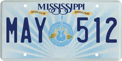 MS license plate MAY512