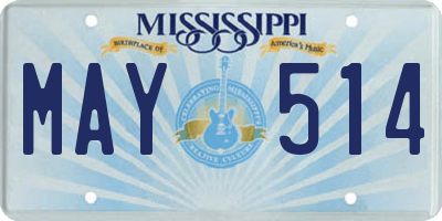 MS license plate MAY514