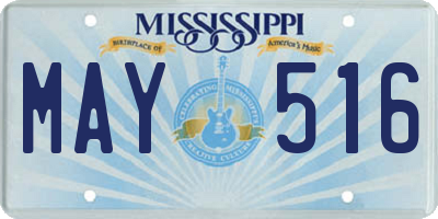 MS license plate MAY516