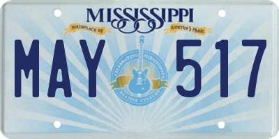 MS license plate MAY517