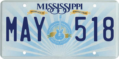 MS license plate MAY518