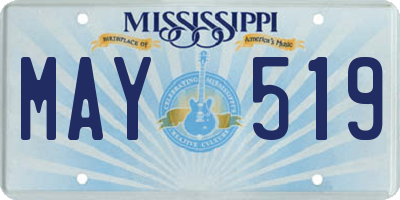 MS license plate MAY519