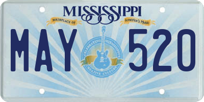 MS license plate MAY520