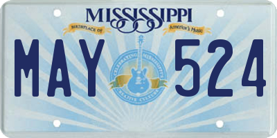 MS license plate MAY524