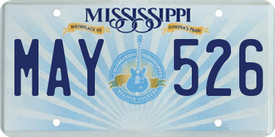 MS license plate MAY526