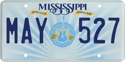 MS license plate MAY527