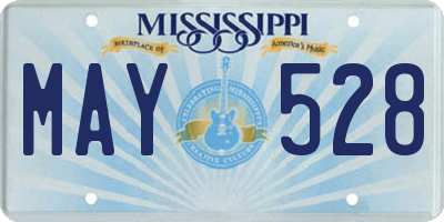 MS license plate MAY528