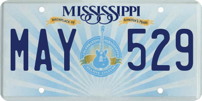MS license plate MAY529