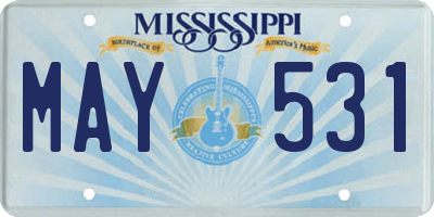 MS license plate MAY531