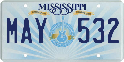MS license plate MAY532