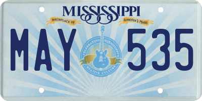 MS license plate MAY535