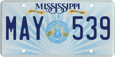 MS license plate MAY539