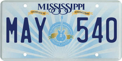 MS license plate MAY540