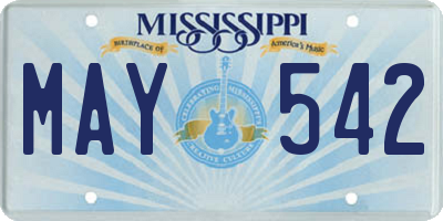 MS license plate MAY542