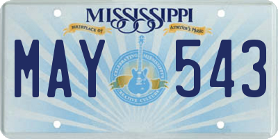 MS license plate MAY543