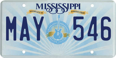 MS license plate MAY546