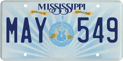 MS license plate MAY549