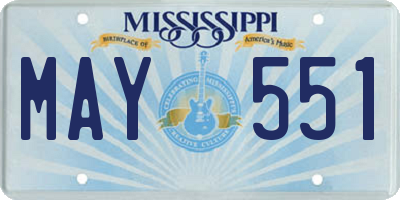 MS license plate MAY551