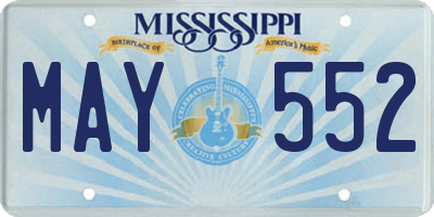 MS license plate MAY552