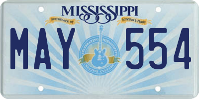 MS license plate MAY554