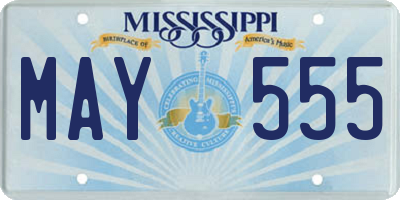 MS license plate MAY555
