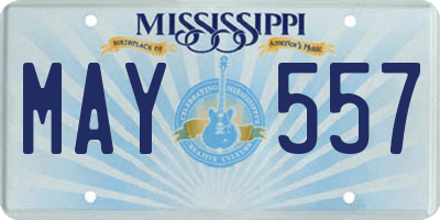 MS license plate MAY557