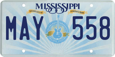 MS license plate MAY558