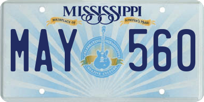 MS license plate MAY560
