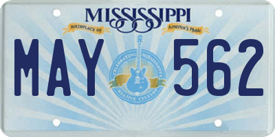 MS license plate MAY562