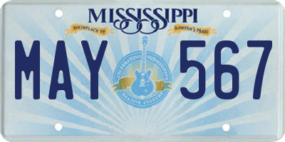 MS license plate MAY567