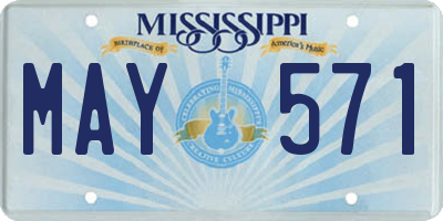 MS license plate MAY571