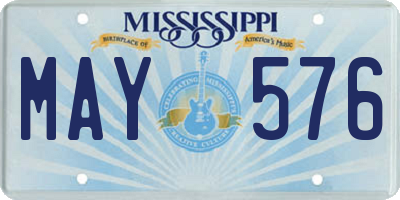 MS license plate MAY576