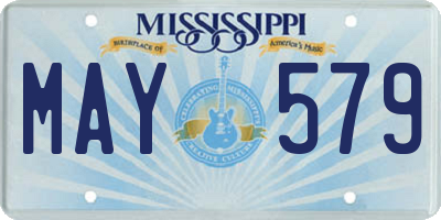 MS license plate MAY579
