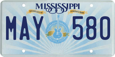 MS license plate MAY580