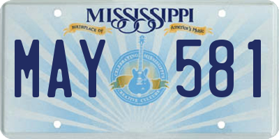 MS license plate MAY581