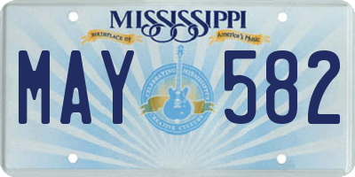 MS license plate MAY582