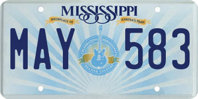 MS license plate MAY583
