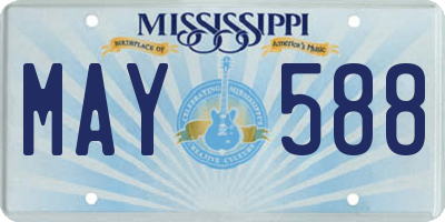 MS license plate MAY588