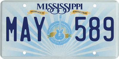 MS license plate MAY589
