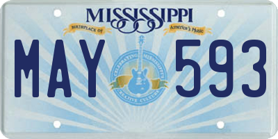 MS license plate MAY593