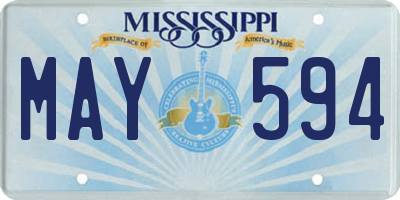 MS license plate MAY594