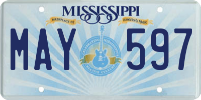 MS license plate MAY597