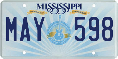 MS license plate MAY598