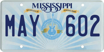 MS license plate MAY602