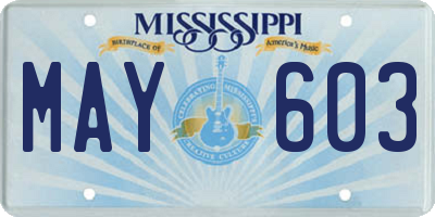 MS license plate MAY603