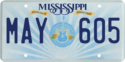 MS license plate MAY605