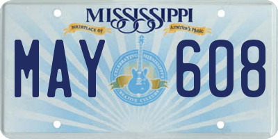 MS license plate MAY608